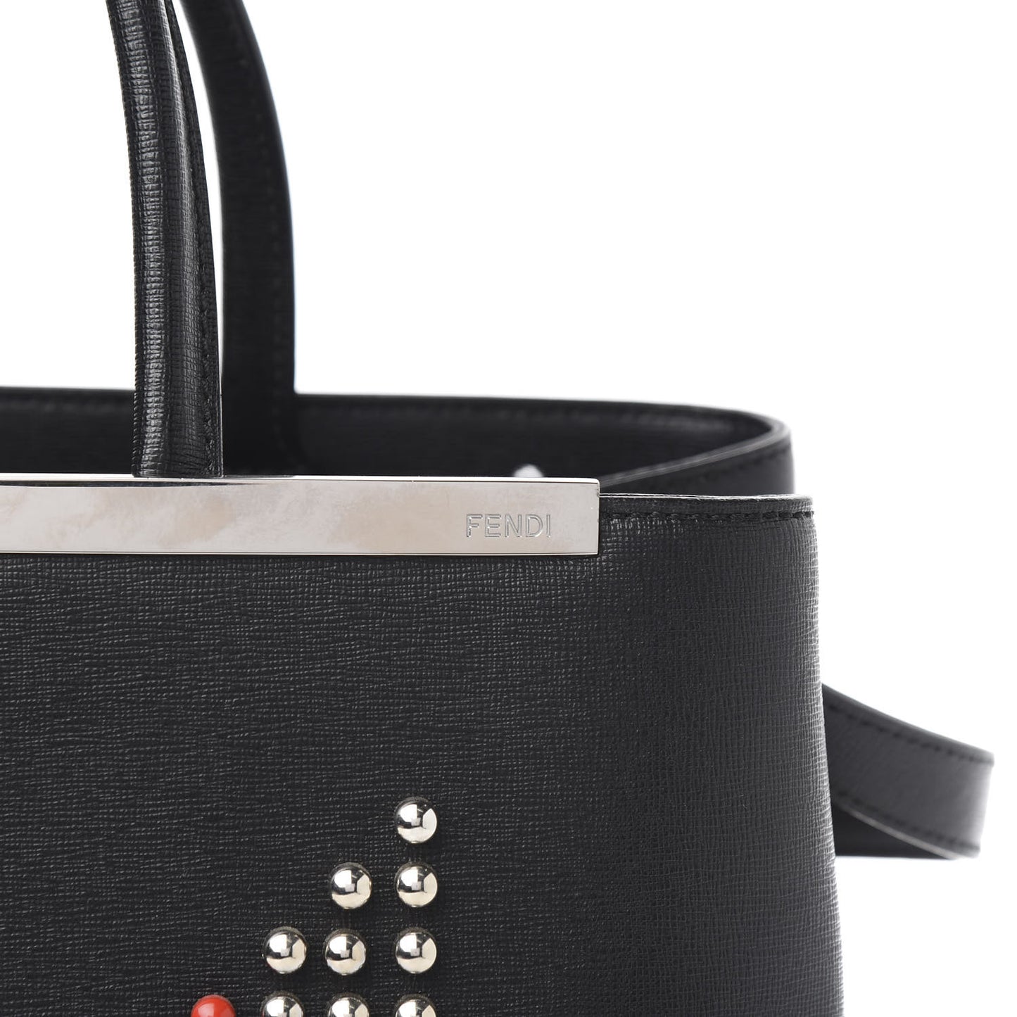 Vitello Elite Studded Monster Medium 2Jours Tote Black