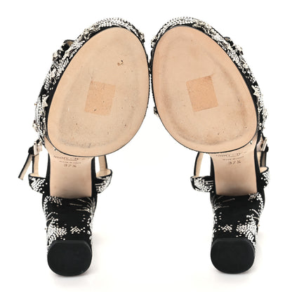 Jimmy Choo Suede Crystal Supernova Platform Pumps 37.5 Black 6 of 8