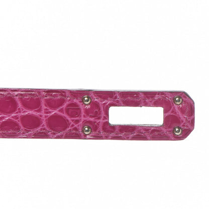 Hermes Shiny Alligator Kelly Longue Wallet Rose Scheherazade 9 of 15
