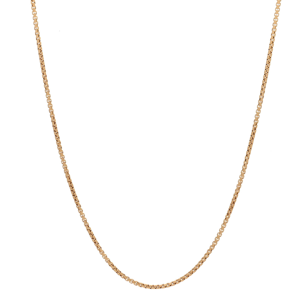 18K Yellow Gold 1.7mm Box Chain Necklace 18"