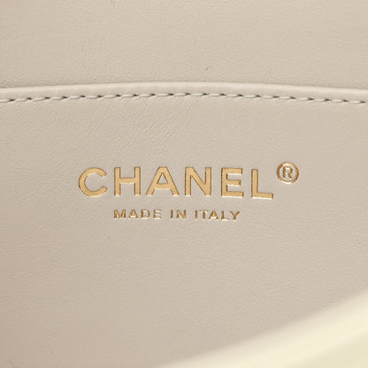 Chanel Pearly Lambskin Quilted Pearl Small Flap Light Grey 6 of 12