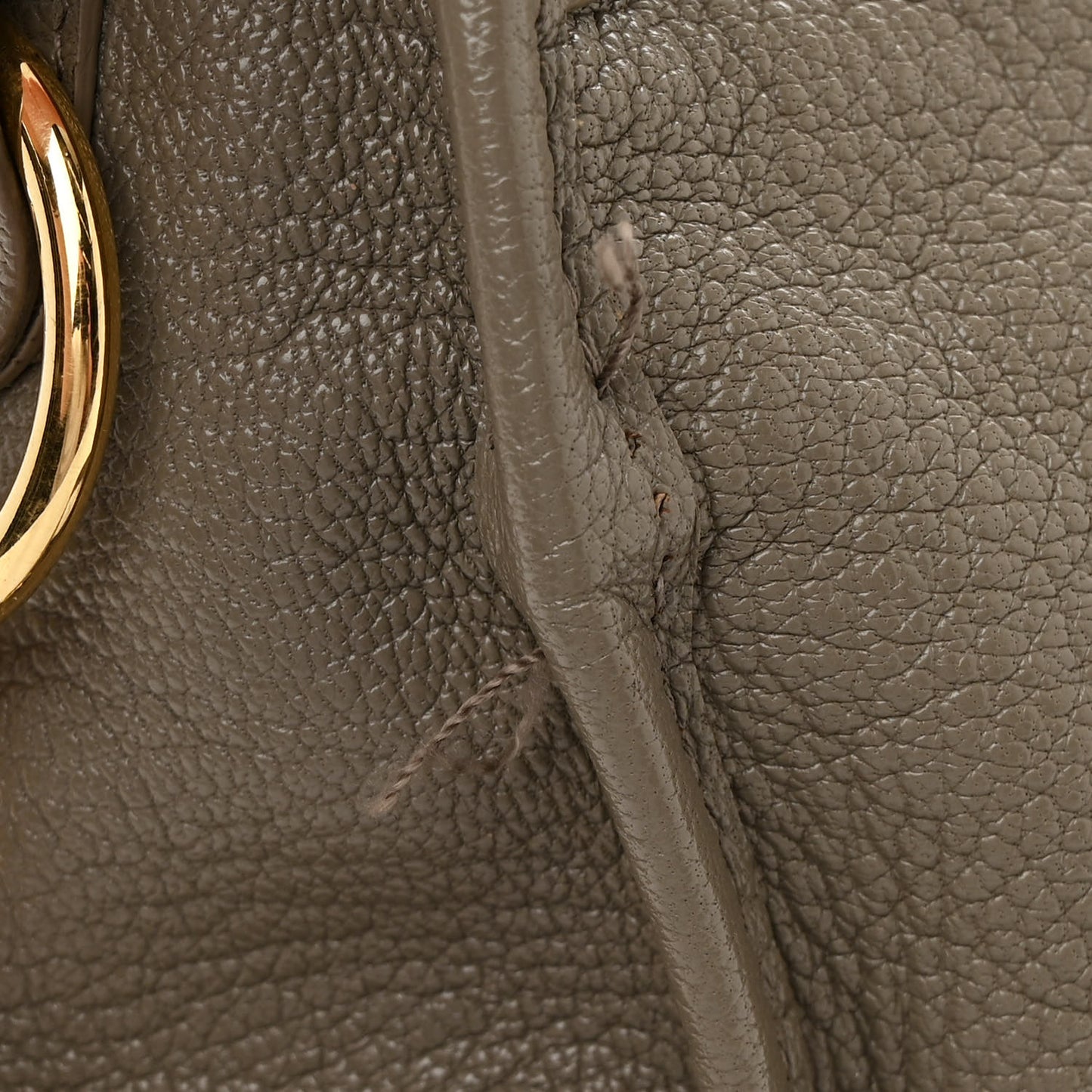 Chevre Gold Metallic Edge Hardware City Gris Taupe