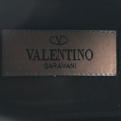 Valentino Garavani Crackled Lambskin Rockstud Spike 20mm Combat Boots 40 Black 8 of 17