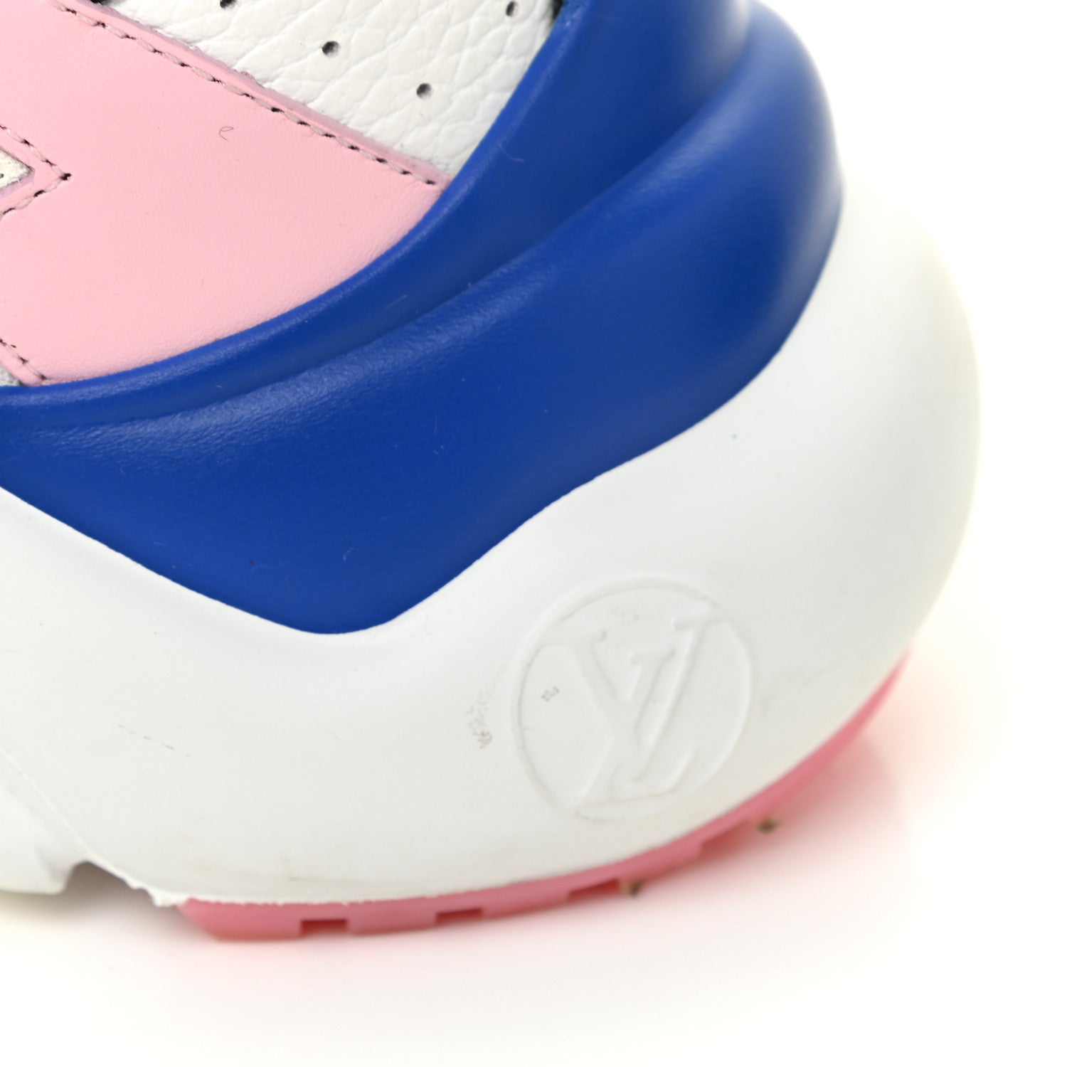 Louis Vuitton Calfskin Technical Nylon LV Archlight Sneakers 38 White Pink Blue 12 of 16