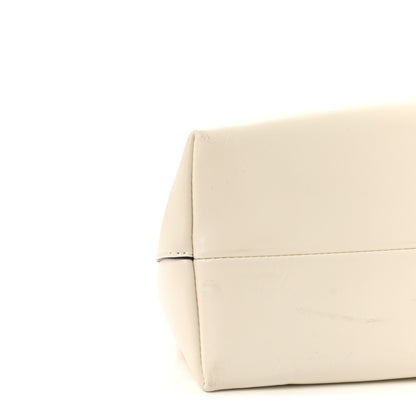 Jimmy Choo Smooth Shiny Calfskin Medium Cinch M Bucket Bag Latte 8 of 9