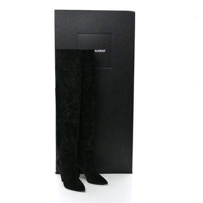 Saint Laurent Cashmere Suede Era 85 Over The Knee Boots 36.5 Black 7 of 7