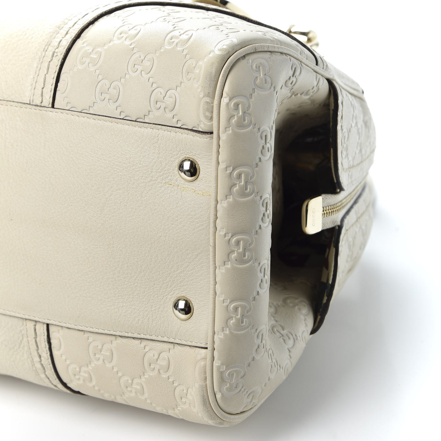 Guccissima Signoria Large Dome Bag Off White