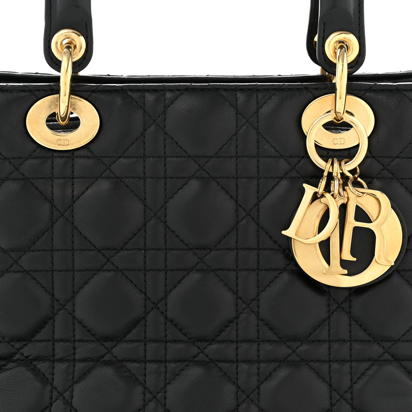 Lambskin Cannage Medium Lady Dior Black