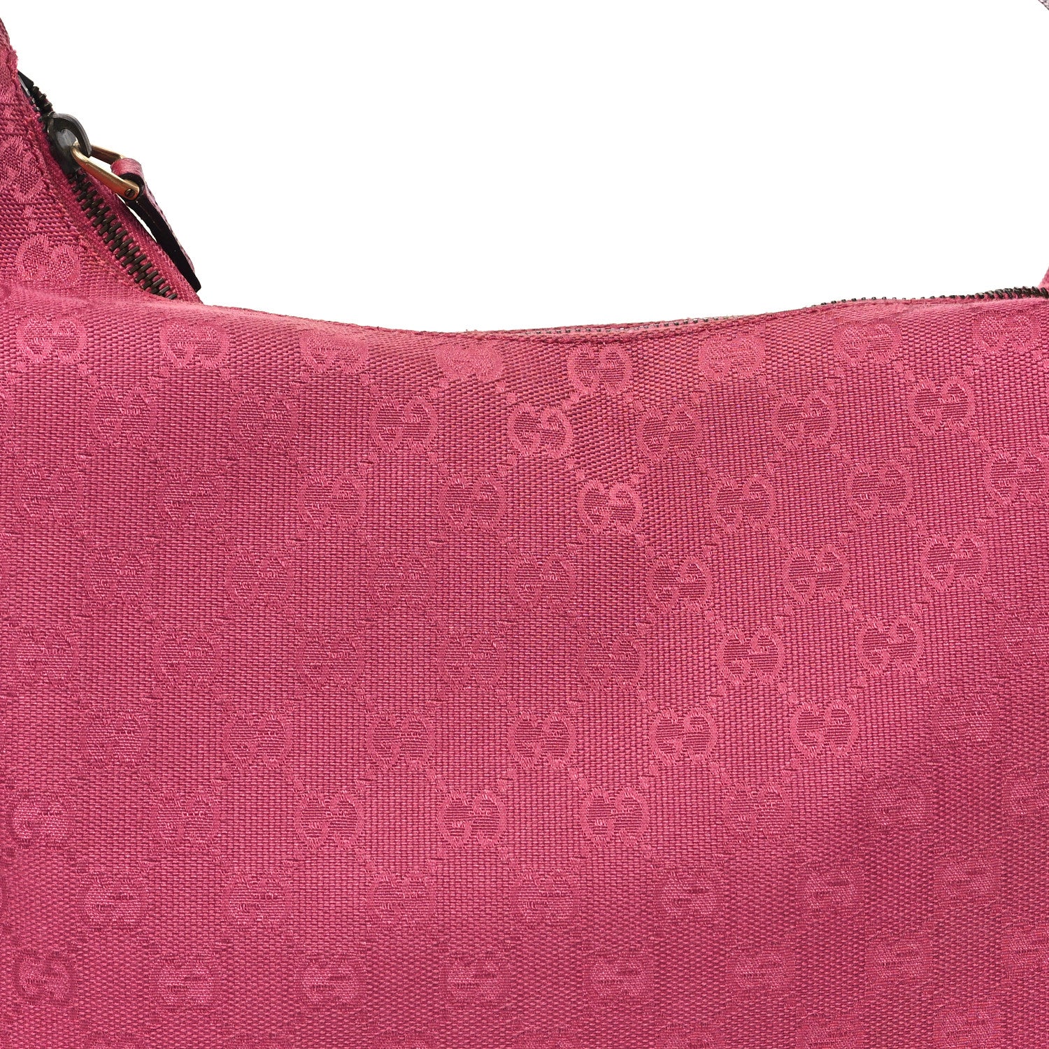 Gucci Monogram Medium Horsebit Chain Hobo Fuchsia 8 of 12