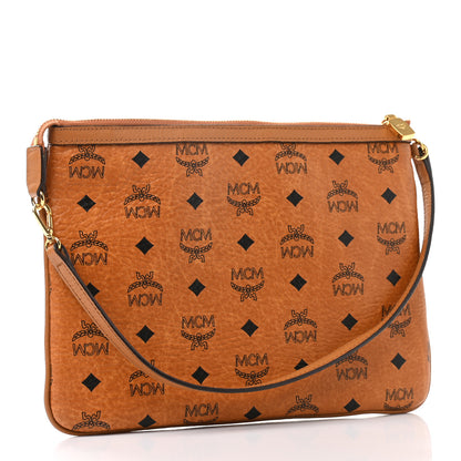 MCM Visetos Liz Shopper Tote Pouch Cognac 3 of 6