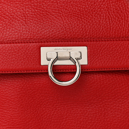 Salvatore Ferragamo Grained Calfskin Sofia Satchel Red 7 of 9