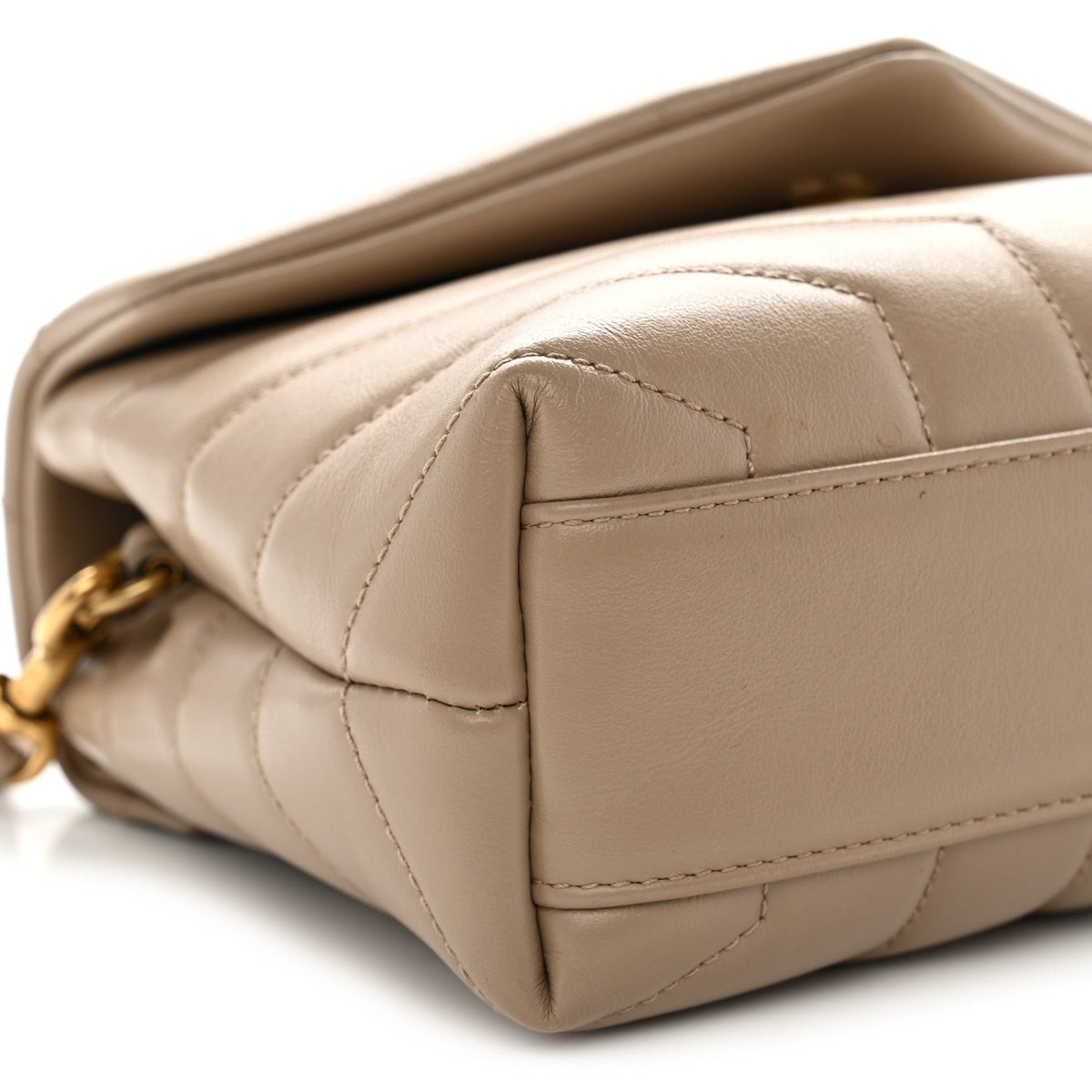 Calfskin Y Quilted Monogram Toy Loulou Crossbody Bag Dark Beige