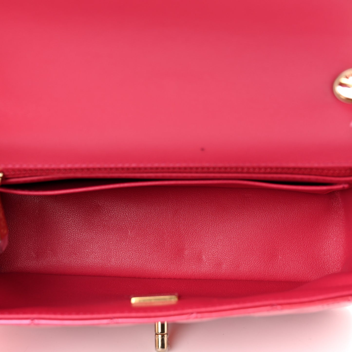 Shaded Patent Calfskin Quilted Mini Rectangular Flap Pink Dark Pink