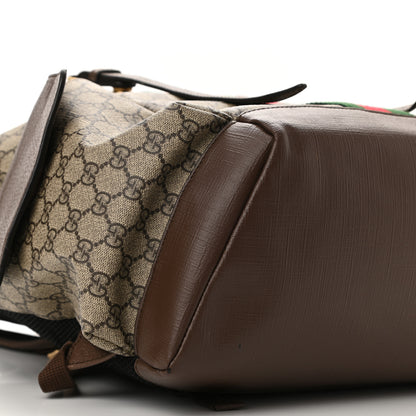 Gucci GG Supreme Monogram Medium Ophidia Double Buckle Backpack Brown 9 of 12