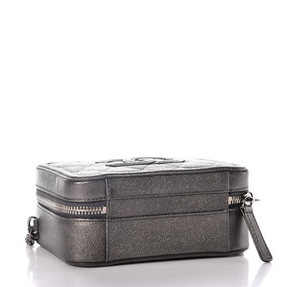 Chanel Caviar Quilted Small CC Filigree Vanity Case Dark Grey 4 of 7