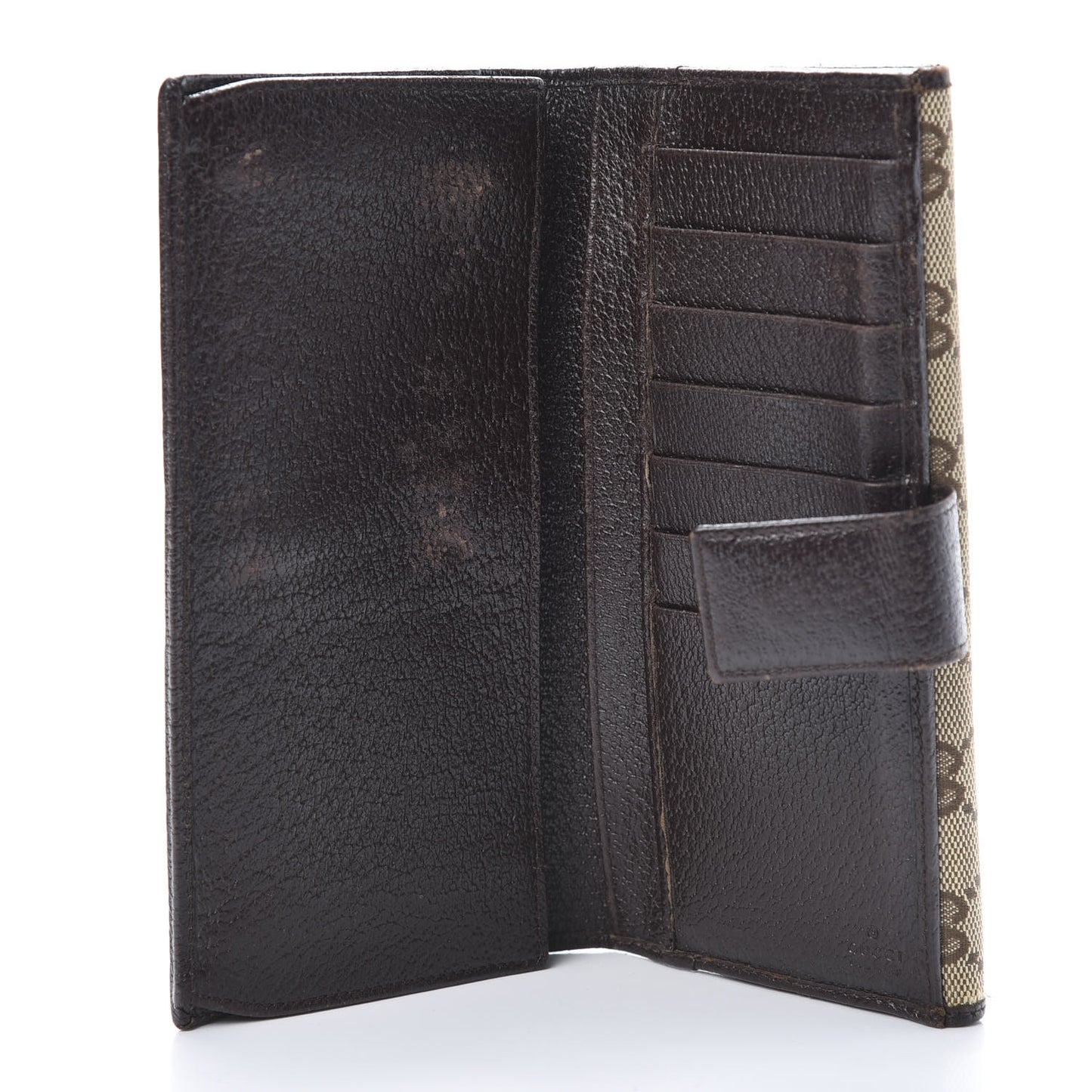 Monogram Metal Bar Continental Flap Wallet Beige Ebony Dark Brown