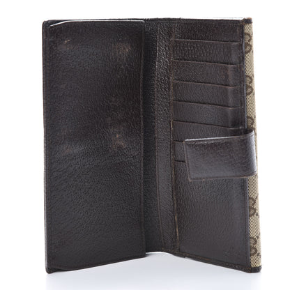 Gucci Monogram Metal Bar Continental Flap Wallet Beige Ebony Dark Brown 5 of 13