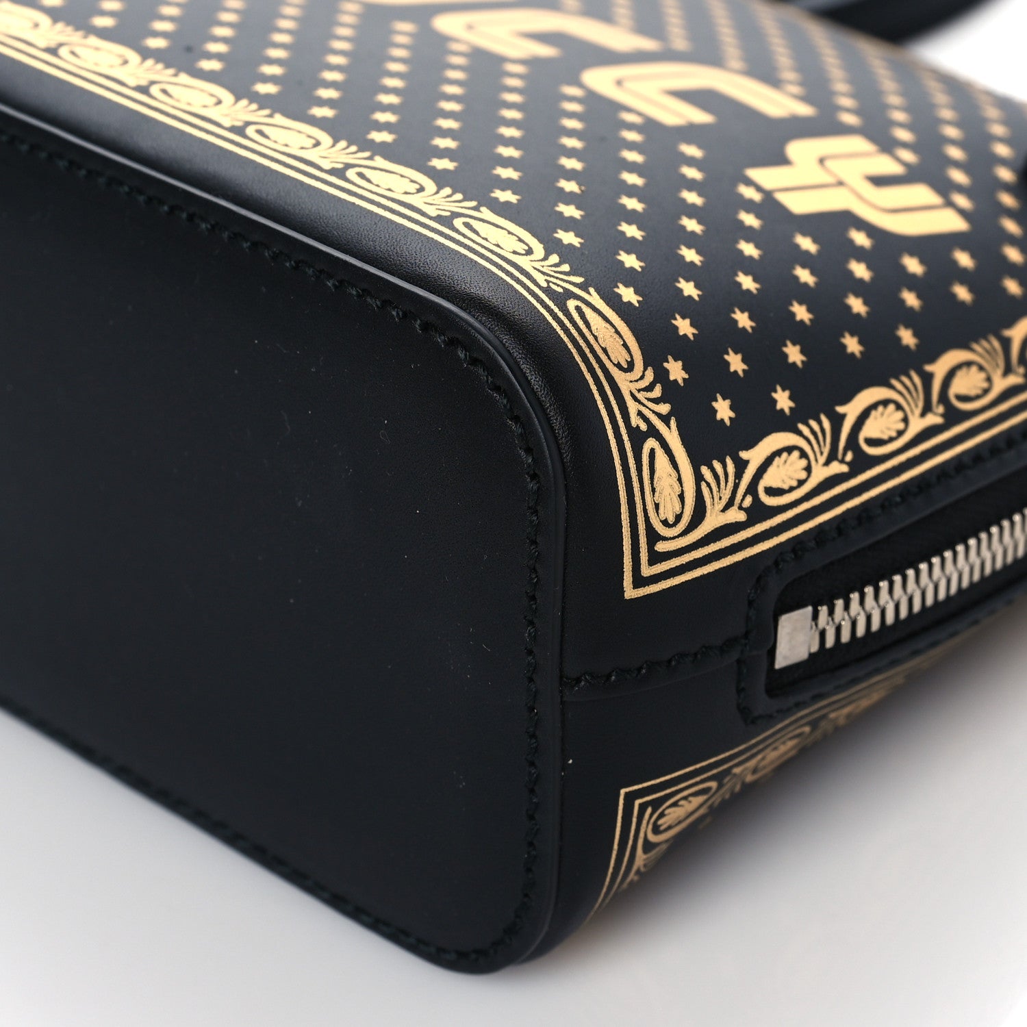 Gucci X SEGA Calfskin GUCCY Stars Mini Dome Shoulder Bag Black Gold 11 of 11