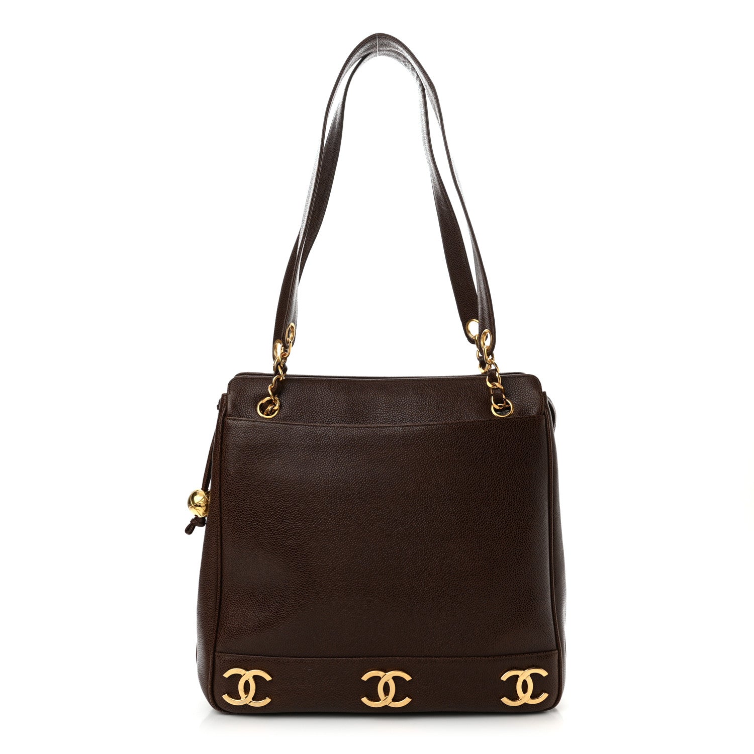 Chanel Caviar CC Shoulder Bag Dark Brown 1 of 14