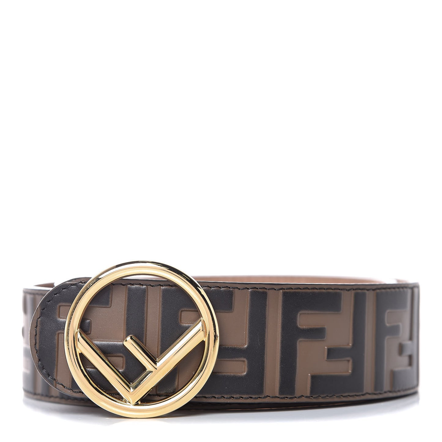 Vitello F is Fendi Bi-Color FF 1974 Embossed Belt 70 28 Maya Black