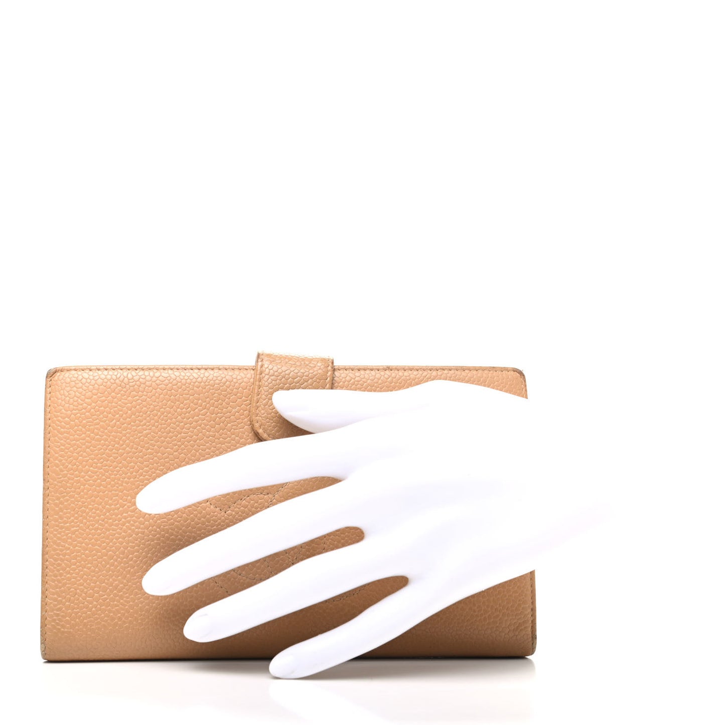 Caviar Timeless CC French Wallet Beige