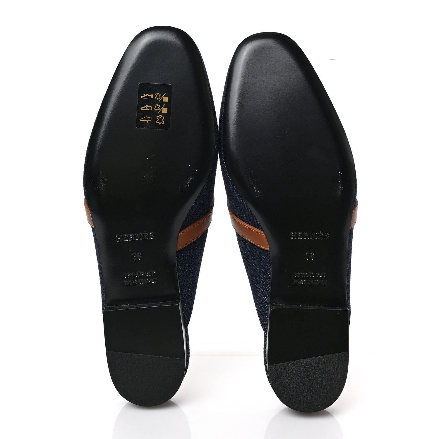 Hermes Calfskin Denim Oz Mules 36 Bleu Brut Gold 5 of 8