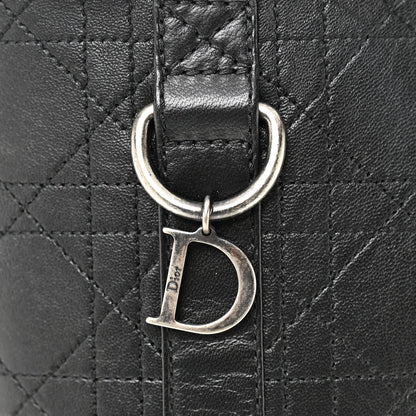 Christian Dior Lambskin Cannage Tall Flat Boots 37.5 Black 9 of 10