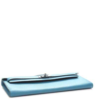Hermes Epsom Kelly Cut Clutch Pochette Turquoise 7 of 10
