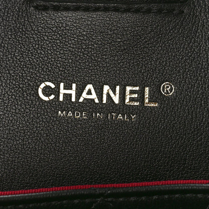 Chanel Calfskin Quilted Book Pocket Shopping Tote Black 6 of 12