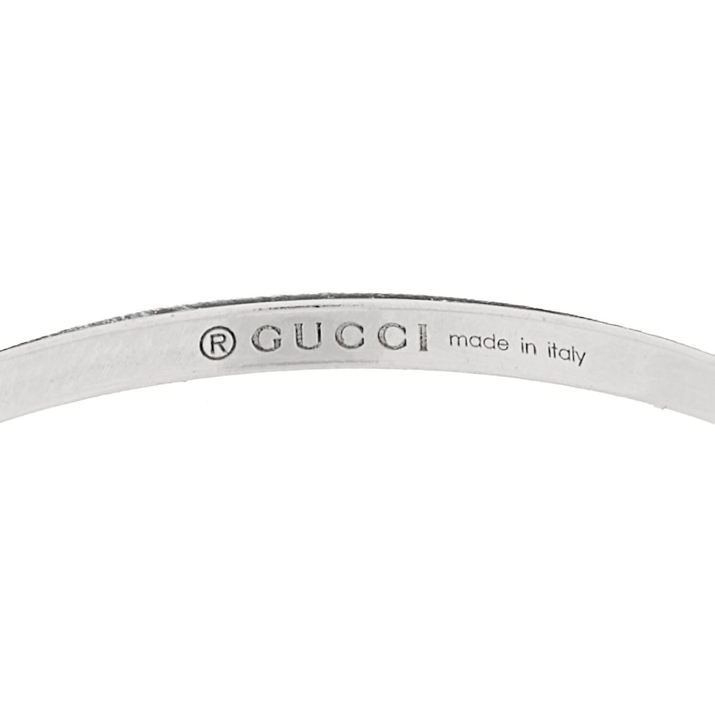 18K White Gold Diamond Running G Charm Ring 51 5.75