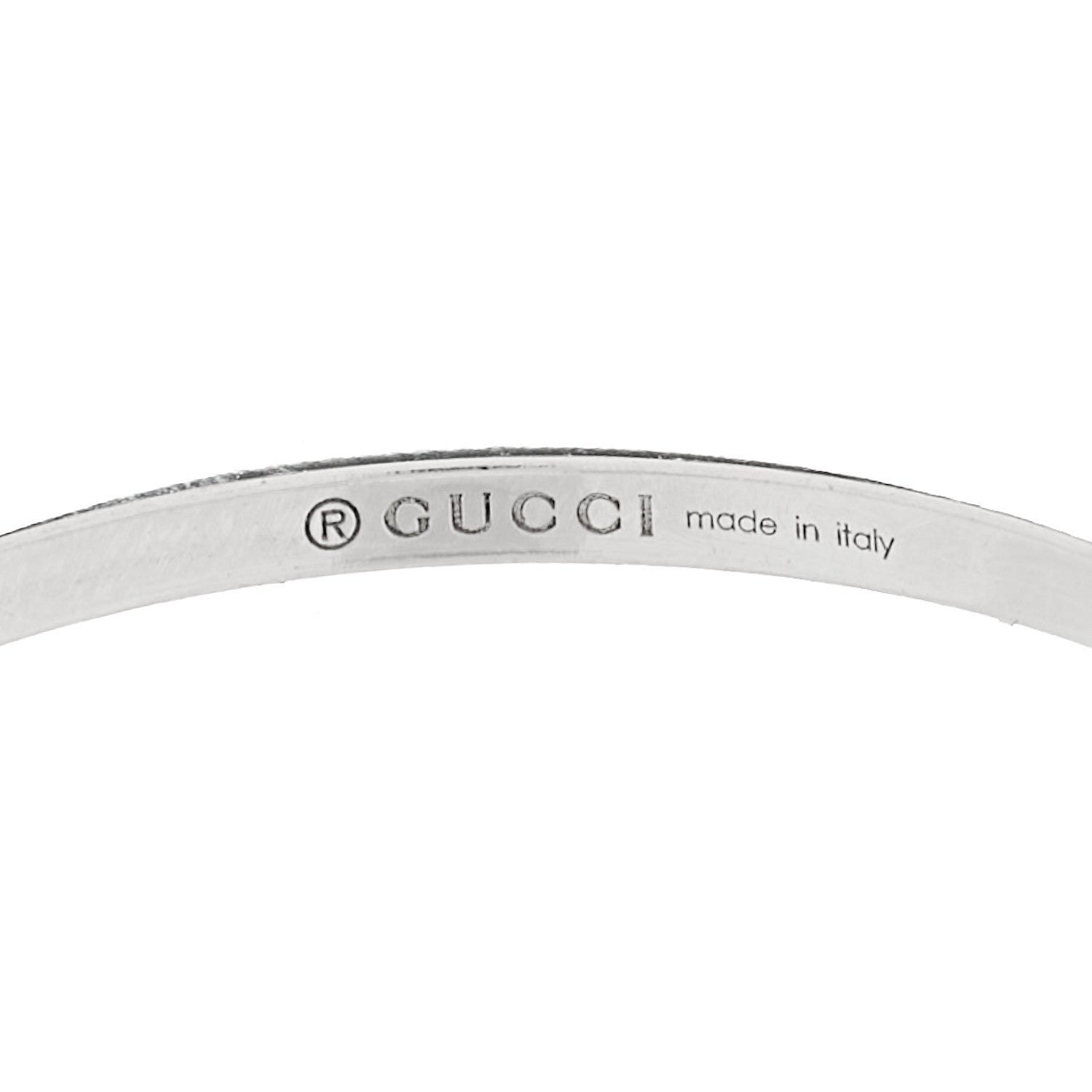 Gucci 18K White Gold Diamond Running G Charm Ring 51 5.75 4 of 6