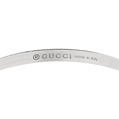 Gucci 18K White Gold Diamond Running G Charm Ring 51 5.75 4 of 6