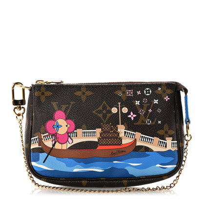 Louis Vuitton Monogram 2019 Christmas Animation Mini Venice Pochette Accessories Blue 1 of 8