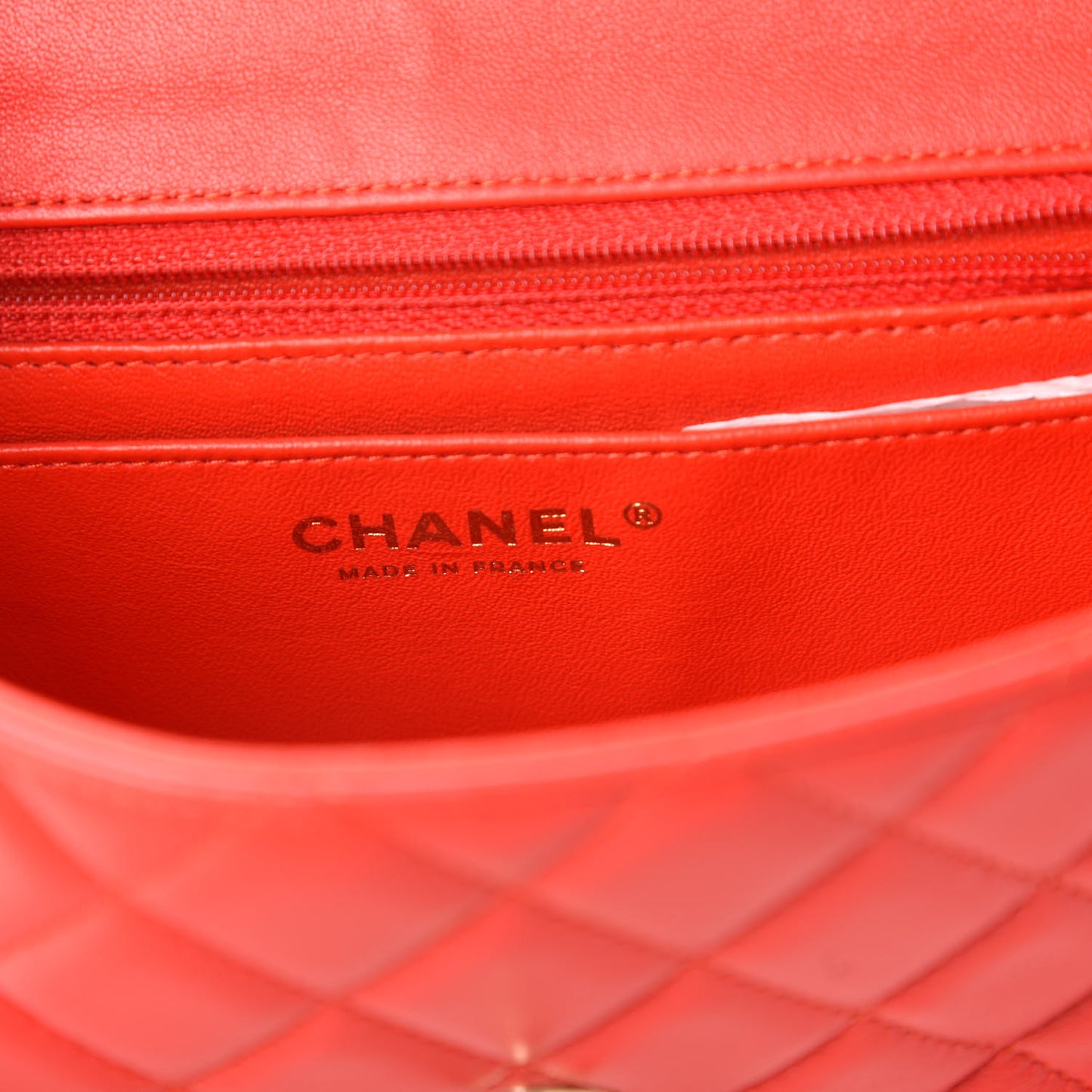 Lambskin Quilted Mini Rectangular Flap Red