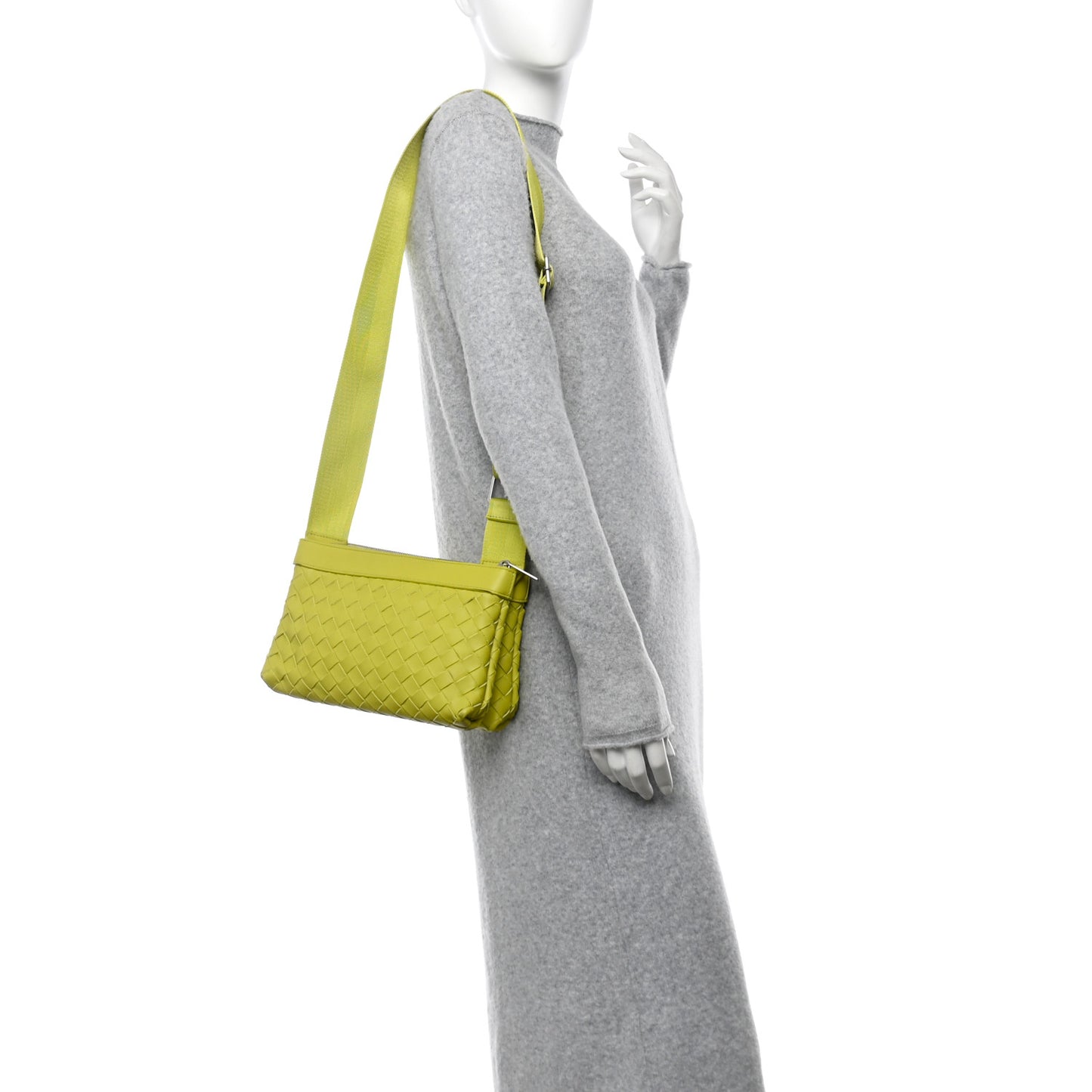 Nappa Intrecciato Duo Shoulder Bag Kiwi