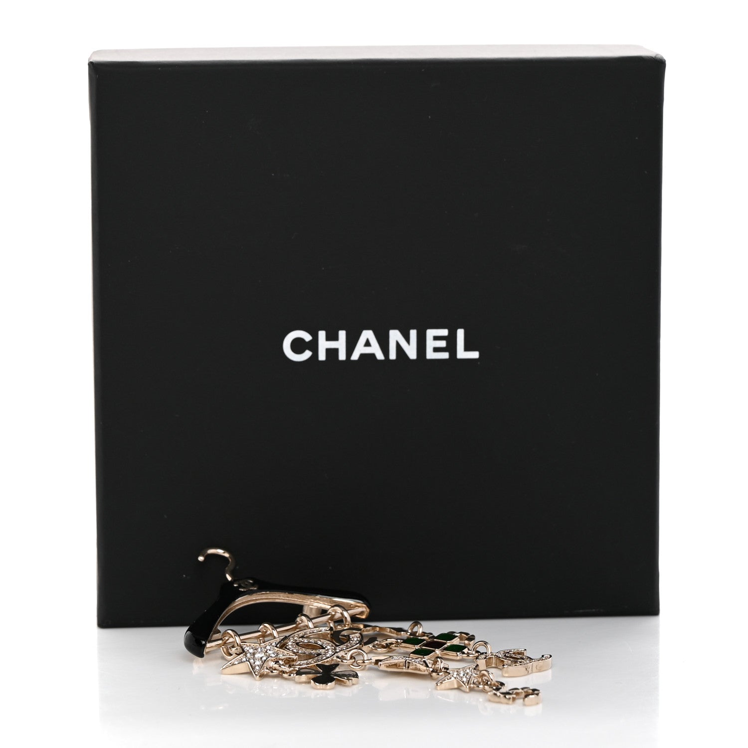 Chanel Crystal Gripoix CC Charms Hanger Brooch Gold 5 of 5