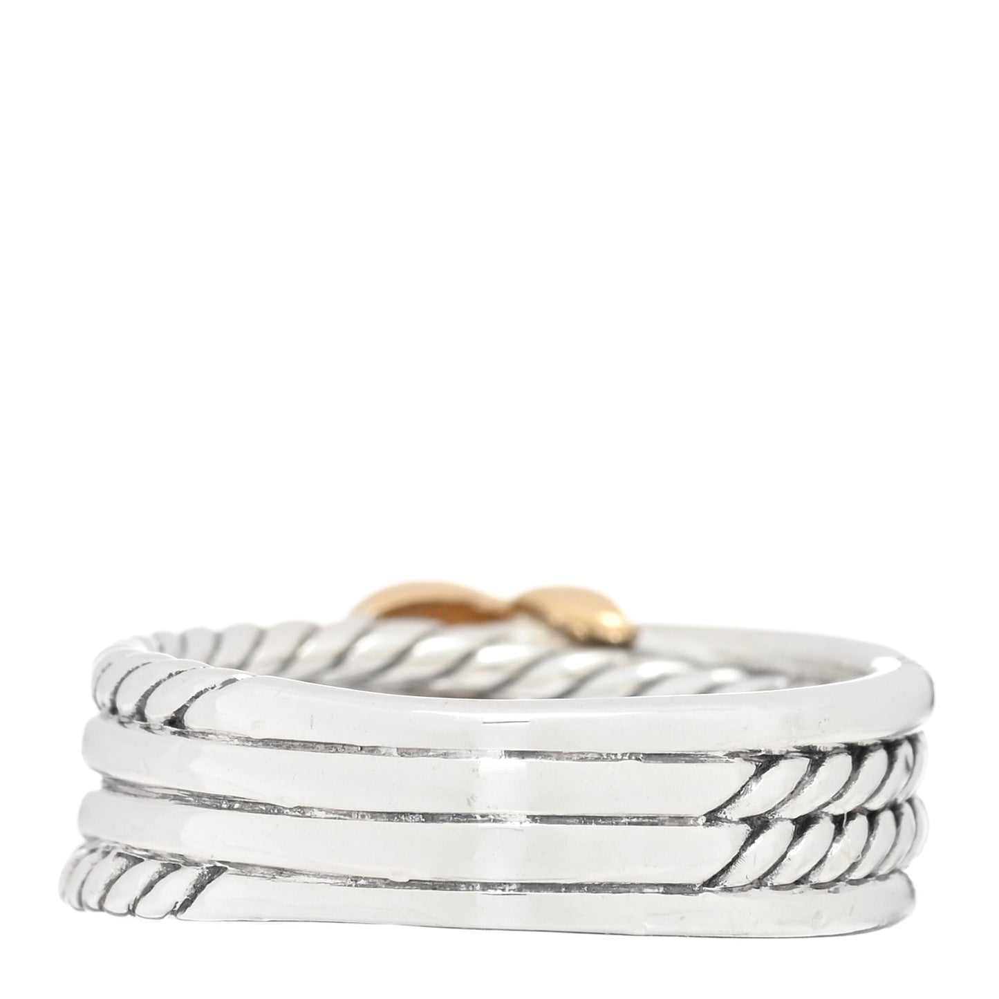 Sterling Silver 18K Yellow Gold 6mm X Crossover Ring 51 5.75