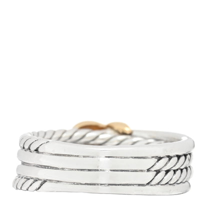 David Yurman Sterling Silver 18K Yellow Gold 6mm X Crossover Ring 51 5.75 3 of 5