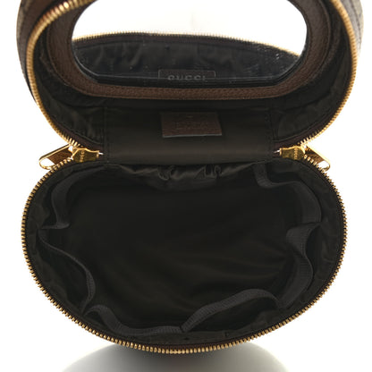 Gucci GG Supreme Monogram Textured Calfskin Web Ophidia Vanity Cosmetic Case Beige Ebony New Acero 5 of 7