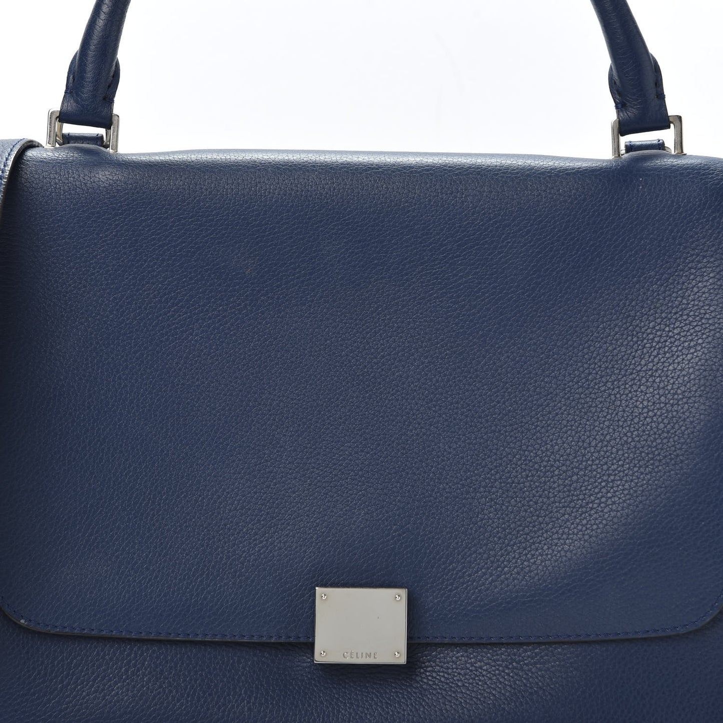 Drummed Calfskin Suede Medium Trapeze Navy