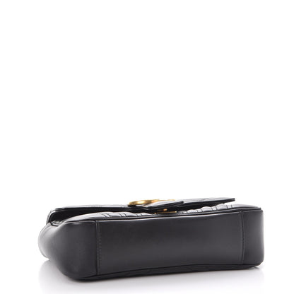 Gucci Calfskin Matelasse Mini GG Marmont Shoulder Bag Black 4 of 8