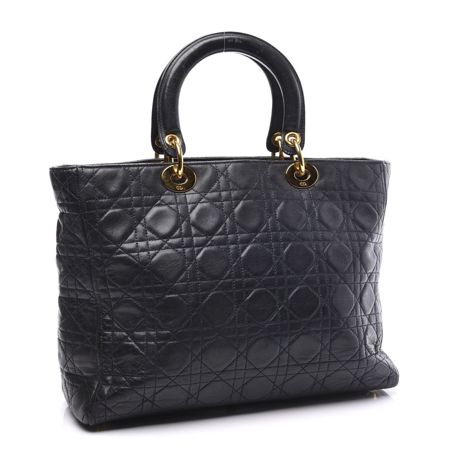 Lambskin Cannage Large Lady Dior Navy