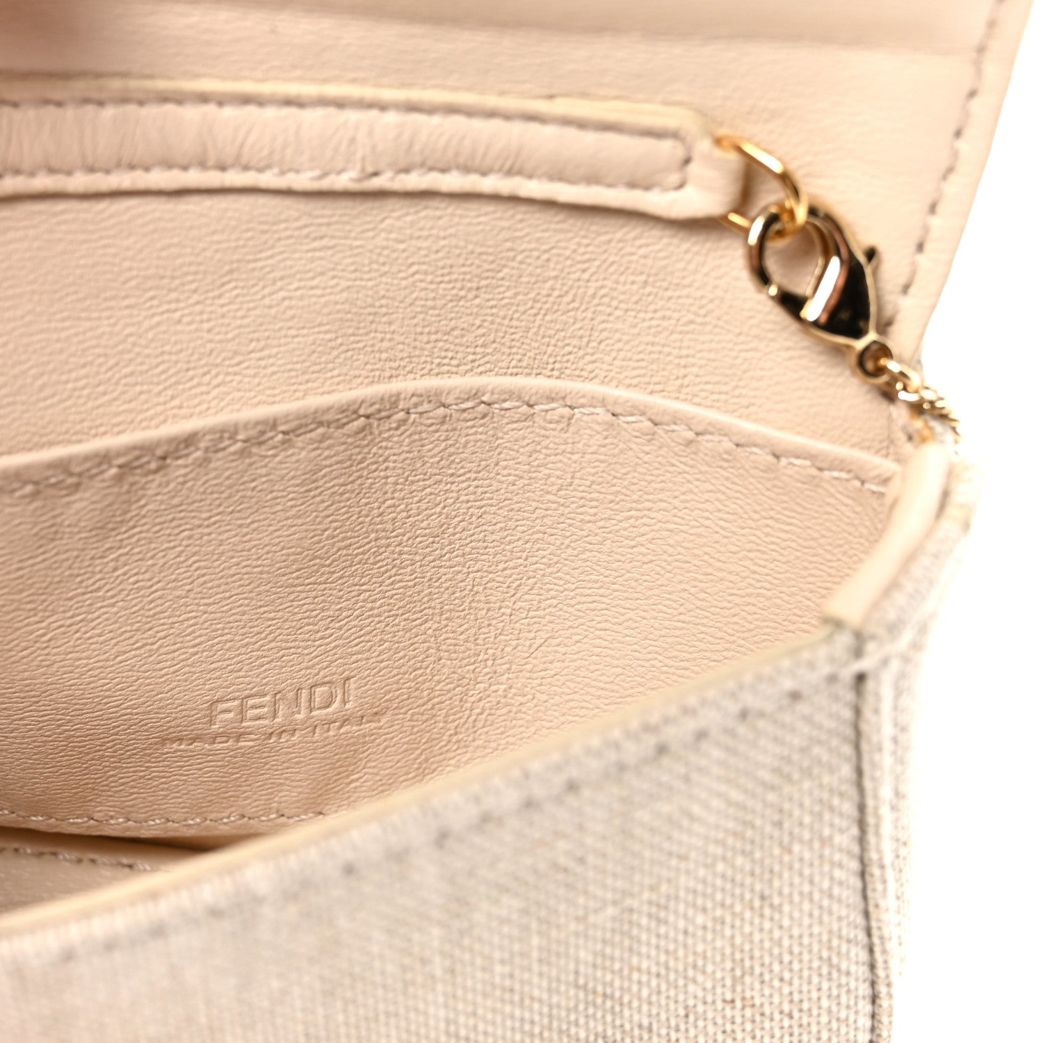 Fendi Kuban Canvas FF Embroidered Nano Baguette Charm Grezzo Multicolor 6 of 9