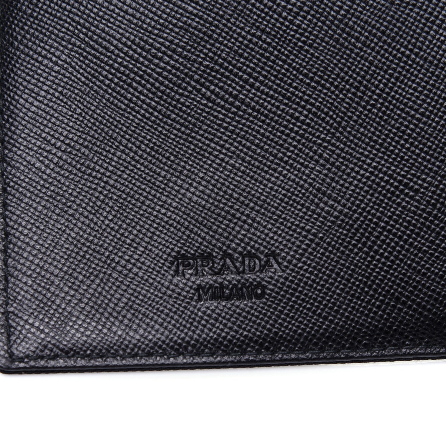 Prada Canvas Saffiano Metal Checkbook Cover Black 7 of 9