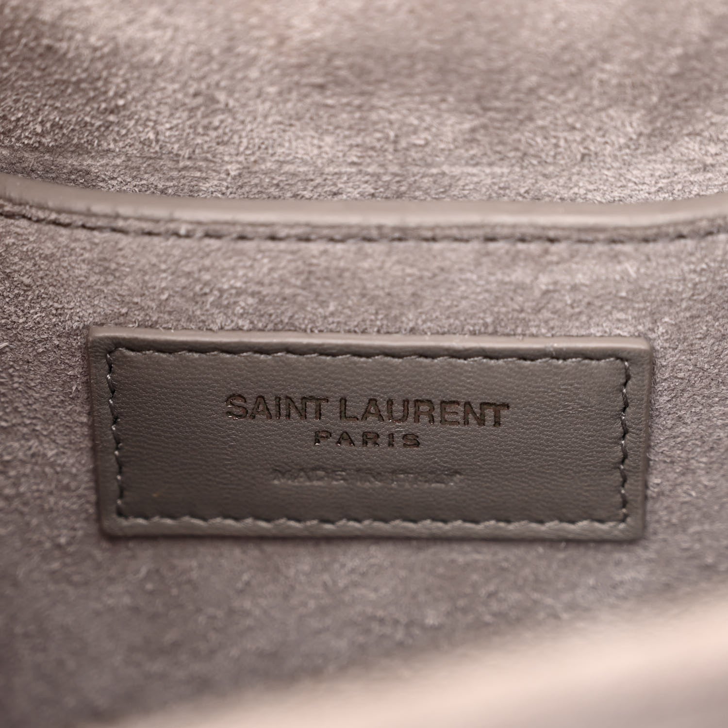 Saint Laurent Calfskin Crocodile Embossed Medium Bellechasse Satchel Grey 6 of 12
