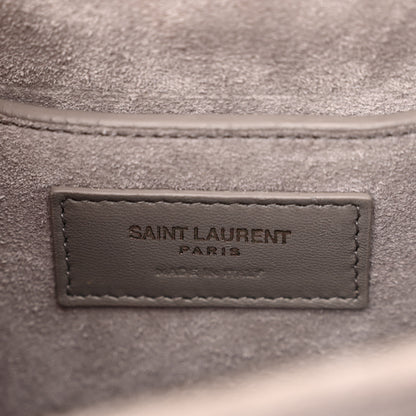 Saint Laurent Calfskin Crocodile Embossed Medium Bellechasse Satchel Grey 6 of 12