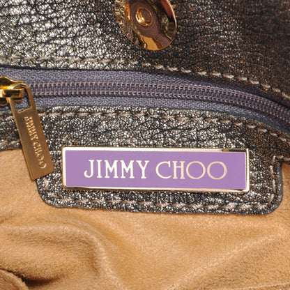 Jimmy Choo Leather Metallic Mahala Tote Pewter 6 of 6