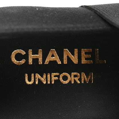 Chanel Calfskin Elastic Lace Up Cap Toe CC Loafers 35.5 Black 7 of 10