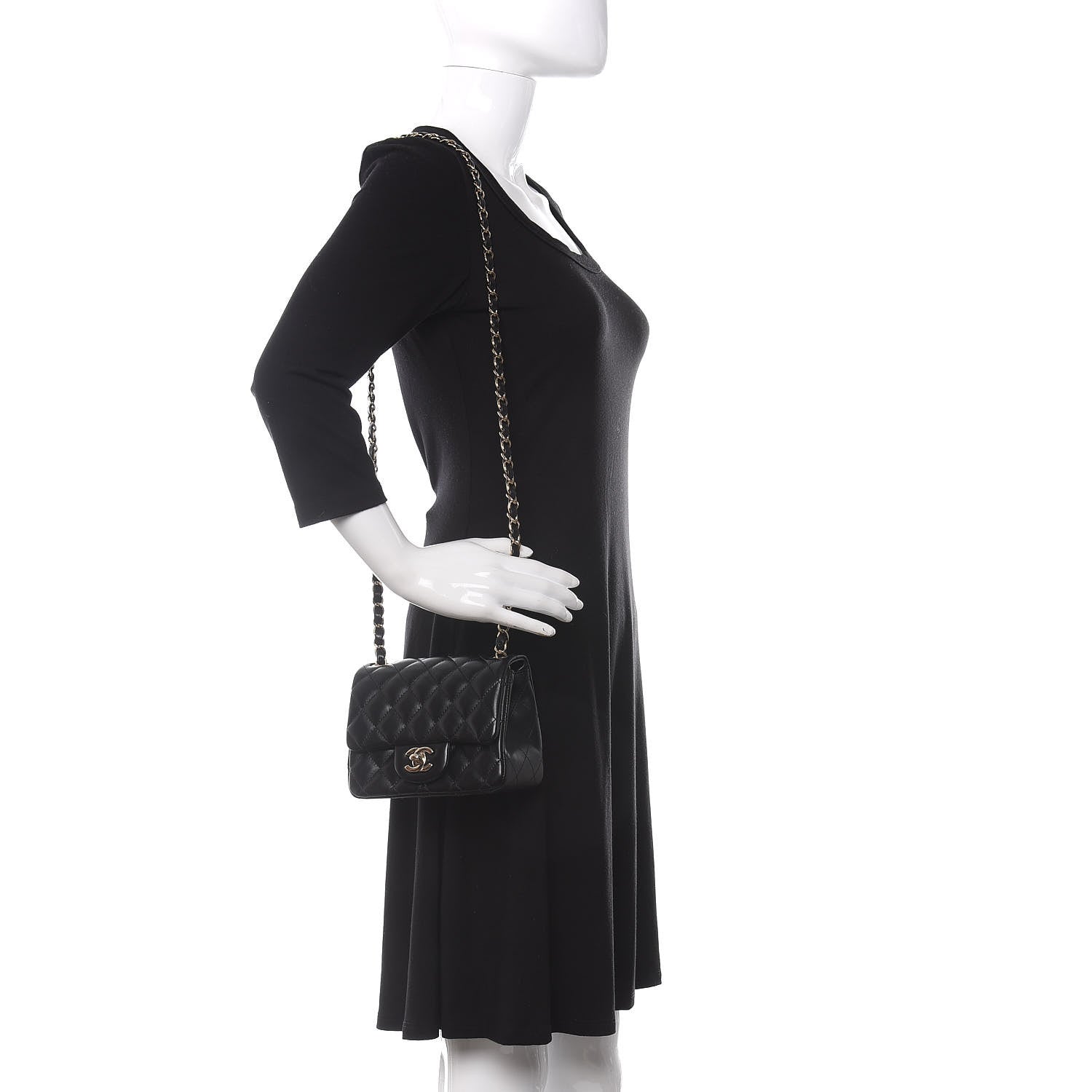 Chanel Lambskin Quilted Mini Square Flap Black 2 of 11