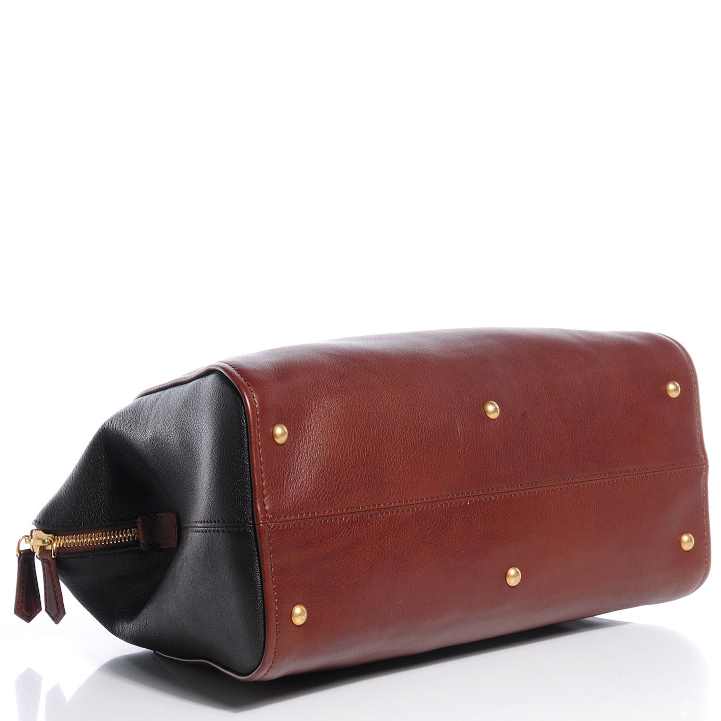 Capra Vitello Saddle Colorblock Large Chameleon Tote Moro Biscotto